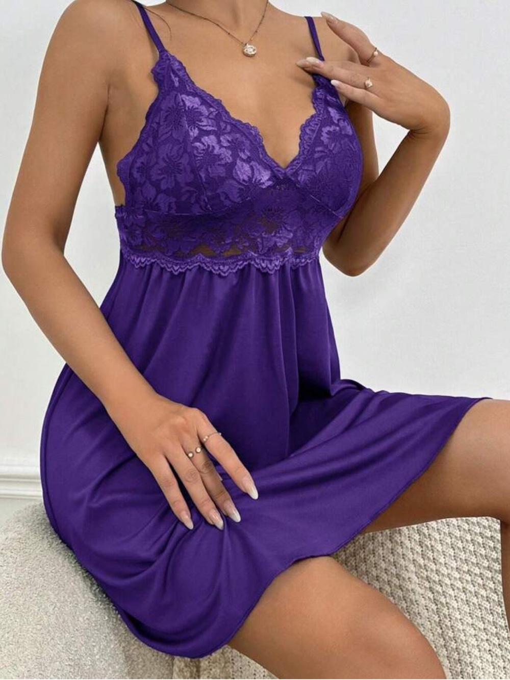 SHEIN Purple Lace Camisole Size Small